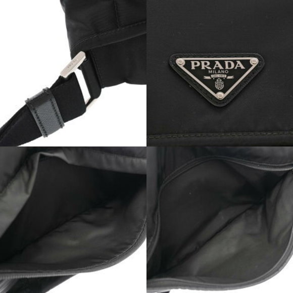 PRADA Re Nylon Saffiano Leather Black Nylon Shoulder Bag - Picture 10 of 12